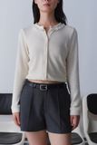  Ivory Lace Trim Cardigan 
