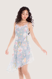  Đầm ngắn - Vintage Floral Printed Lace Hem Midi Slip Dress - LIBÉ 5780 