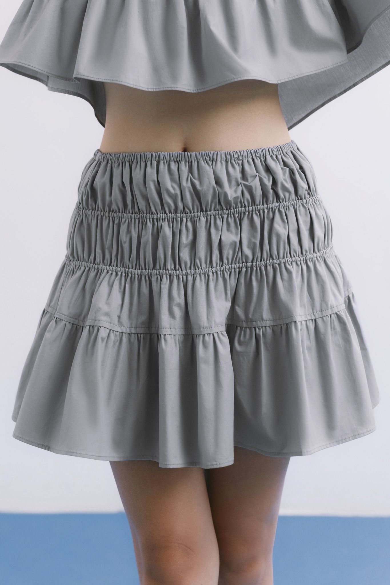  Grey Smock Mini Skirt 