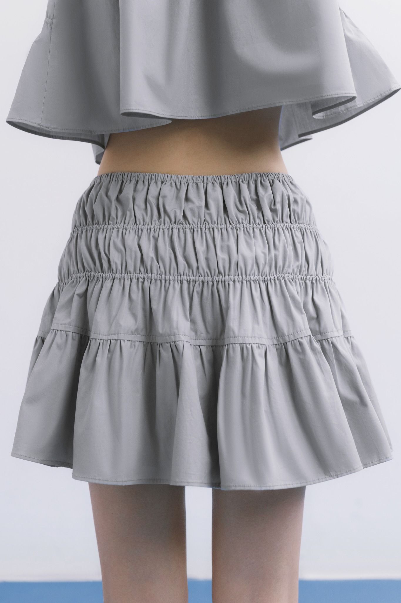  Grey Smock Mini Skirt 