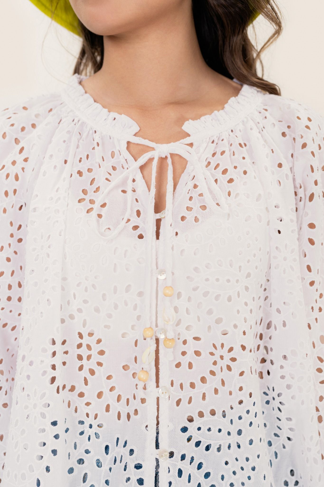  White Embroidered Boho Top 