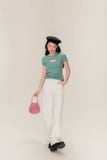  Áo kiểu - Green Cut Out Short Sleeve Top - LIBÉ 3655 