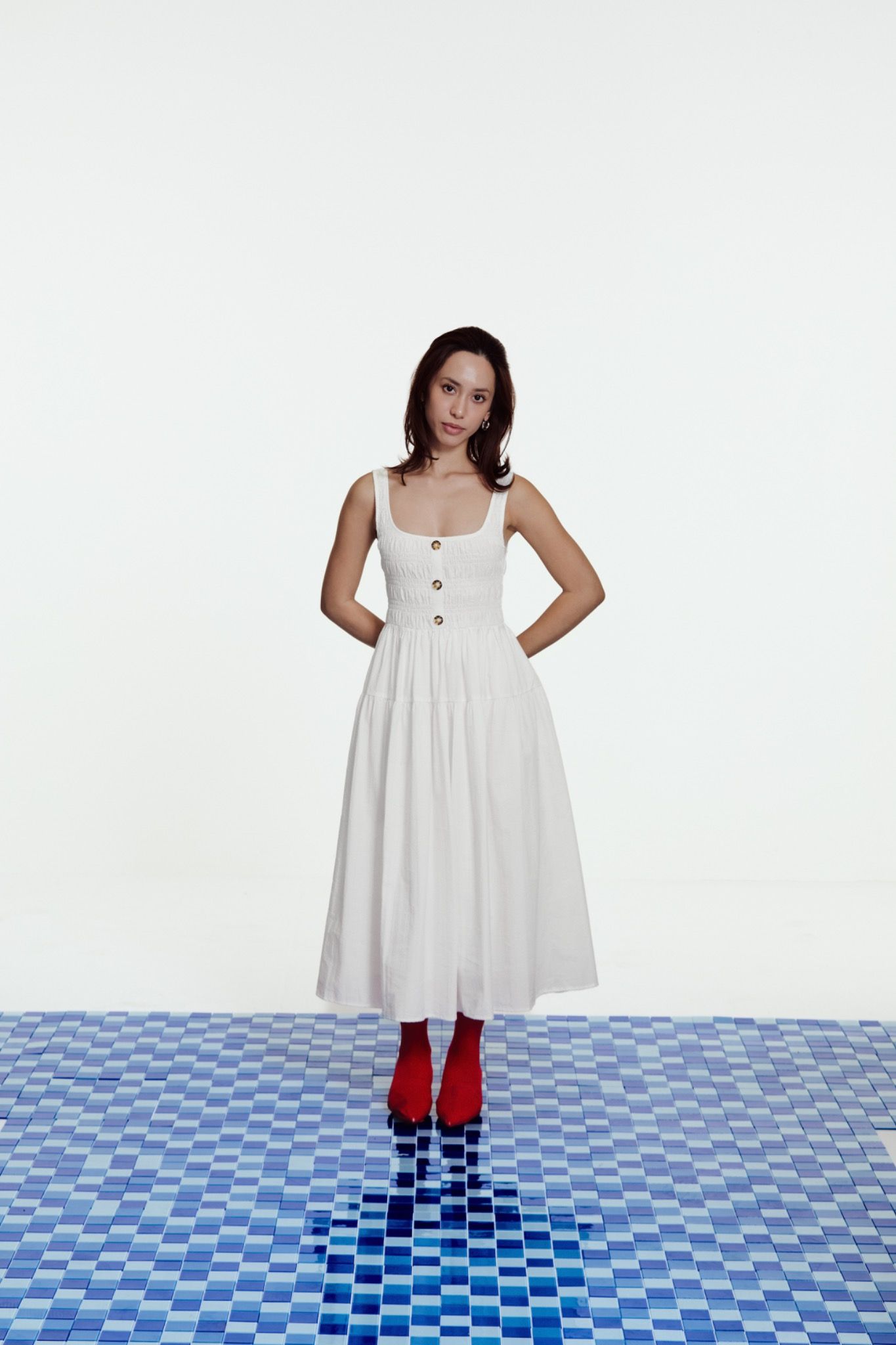  Smocked Midi Dress 