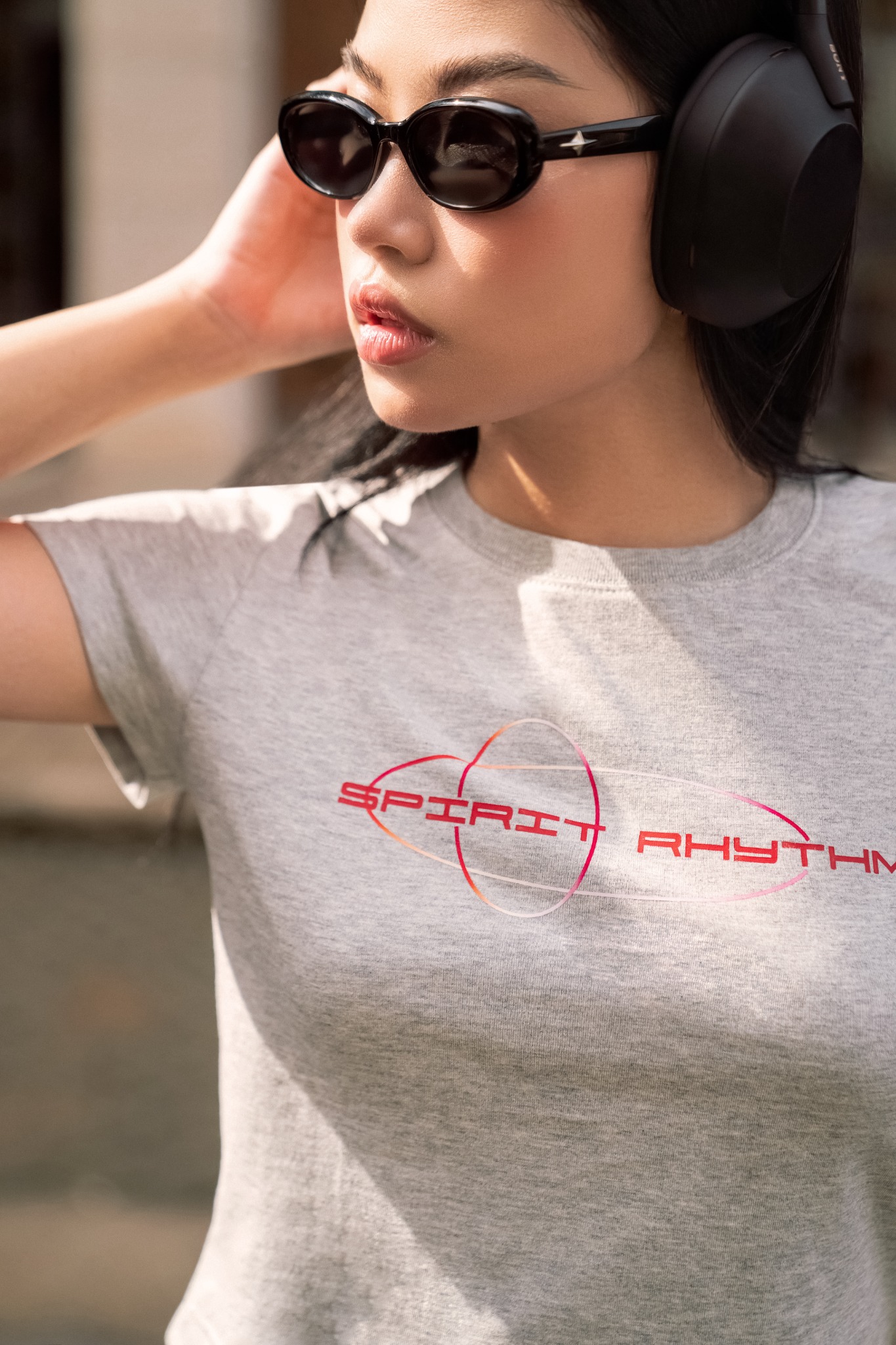 SILVER PRINTING BABY TEE★韓国ブランド[FASE]★Jaeny PICK Grey Printed Fitted Baby Tee – LIBÉ