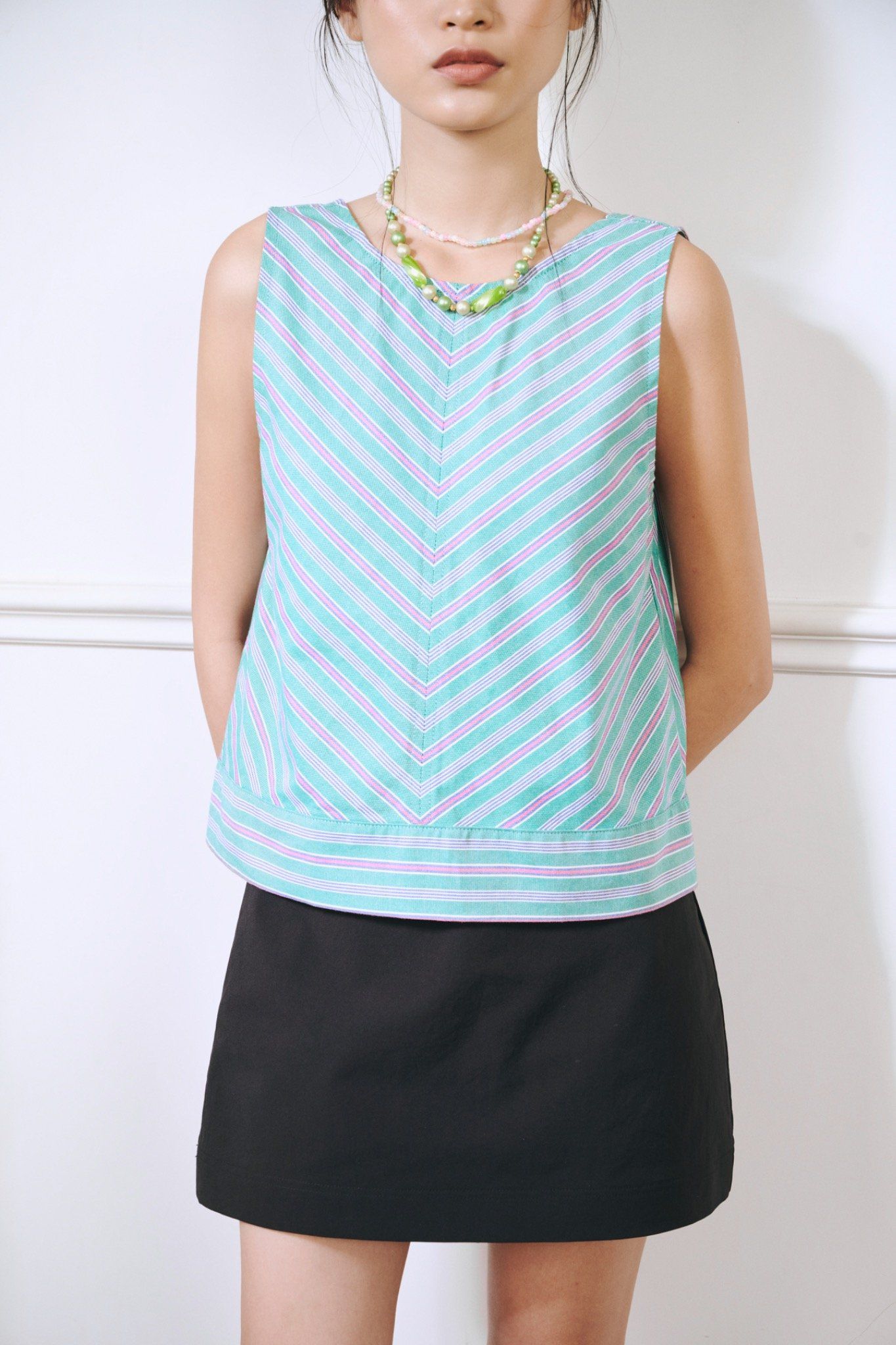  Striped Sleeveless Top 