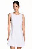  Đầm ngắn - White Boat Neck Mini Dress - LIBÉ 6940 