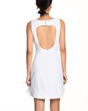  Đầm ngắn - White Boat Neck Mini Dress - LIBÉ 6940 
