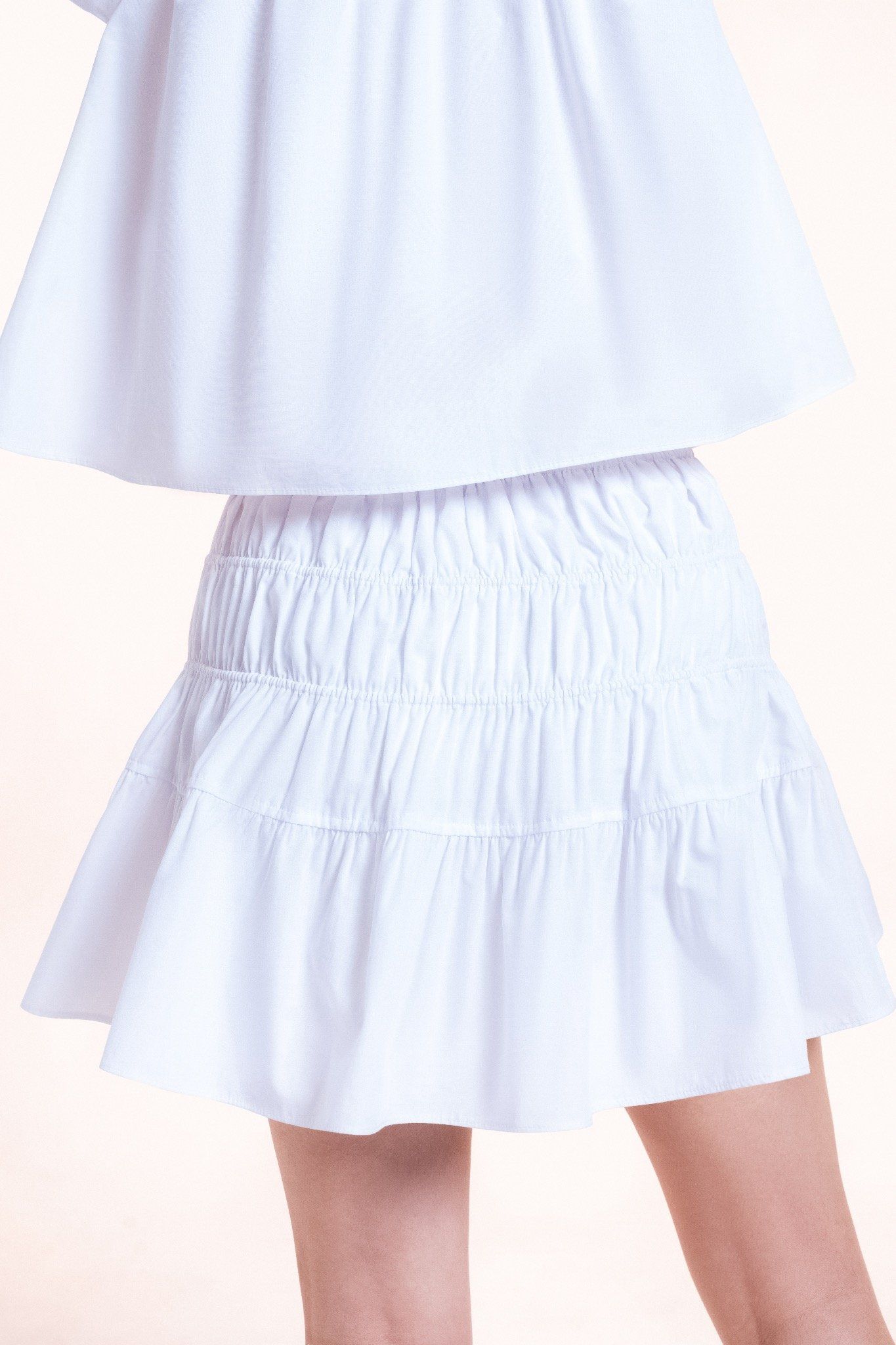  White Smock Mini Skirt 