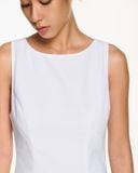  Đầm ngắn - White Boat Neck Mini Dress - LIBÉ 6940 