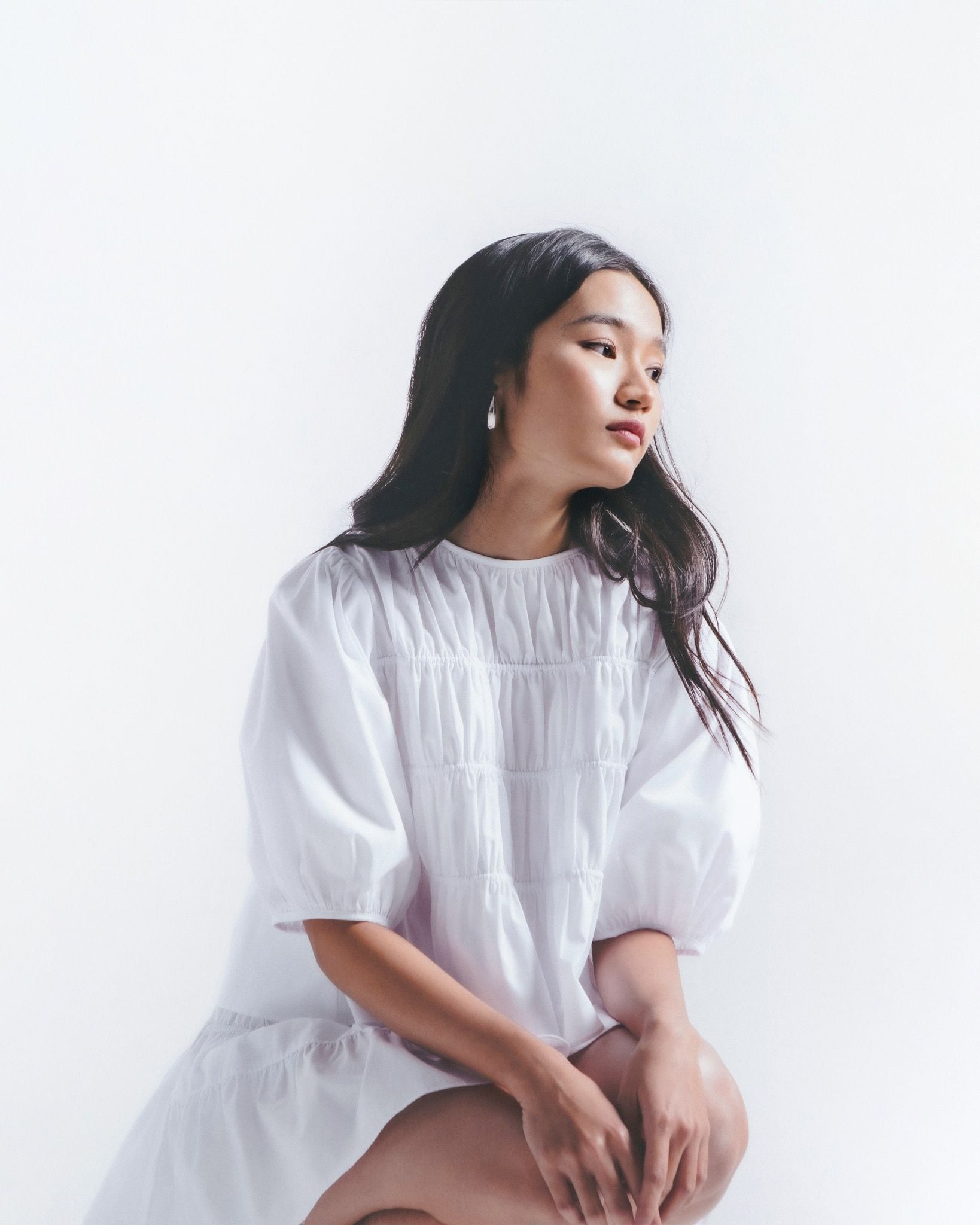  White Smock Mini Skirt 