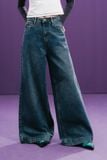  Medium Blue High Waisted Wide Leg Jeans 