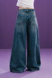  Medium Blue High Waisted Wide Leg Jeans 