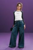  Medium Blue High Waisted Wide Leg Jeans 