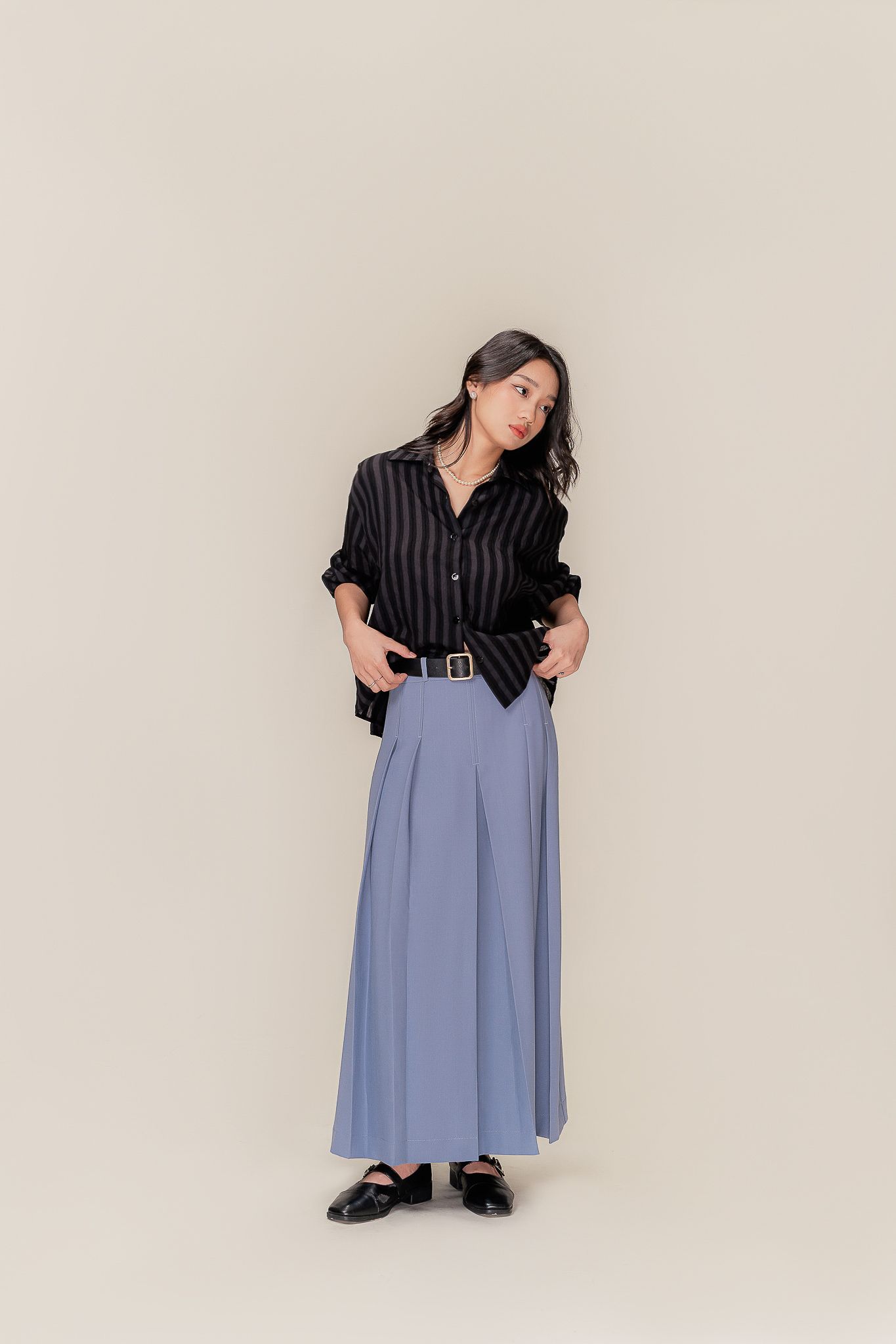 Pure Collection Pleated Midi Skirt, Navy at John Lewis & Partners