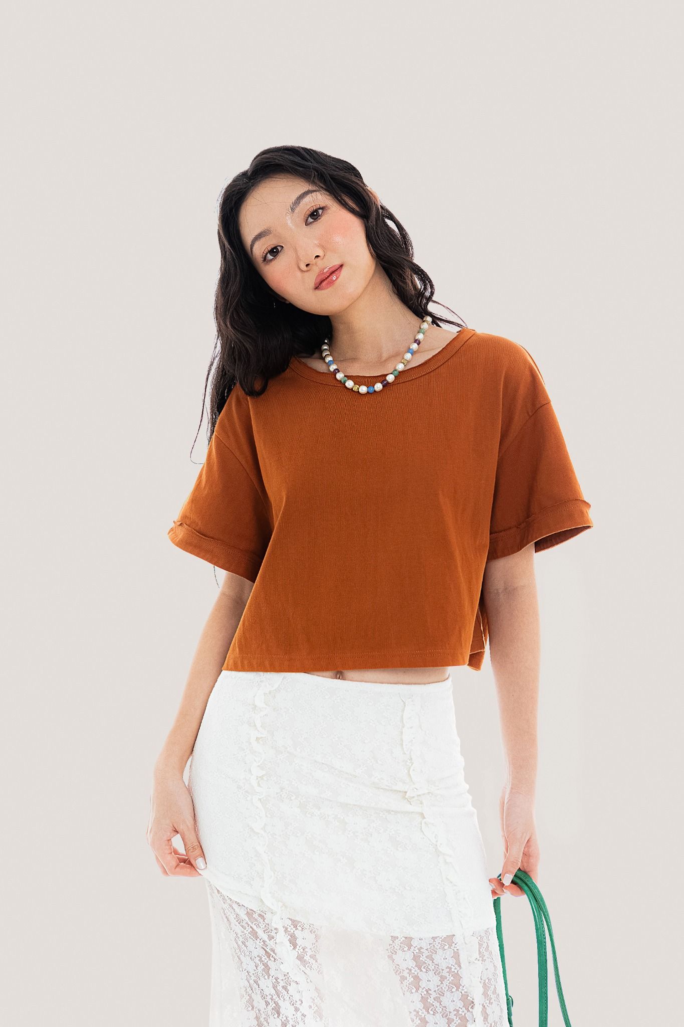  Burnt Orange Crop Tee 