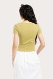  Olive Yellow Cut Out Top 