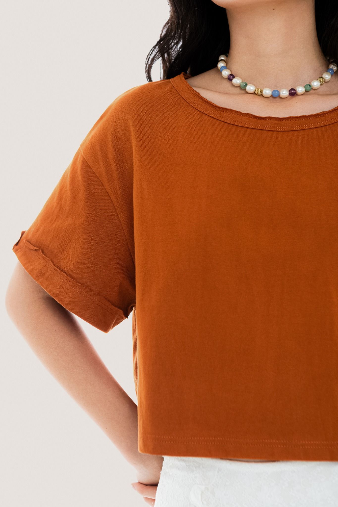  Burnt Orange Crop Tee 