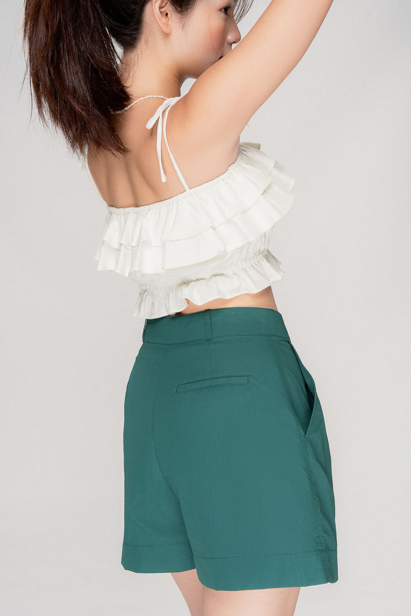  Lime Ruffle Cami Crop Top 