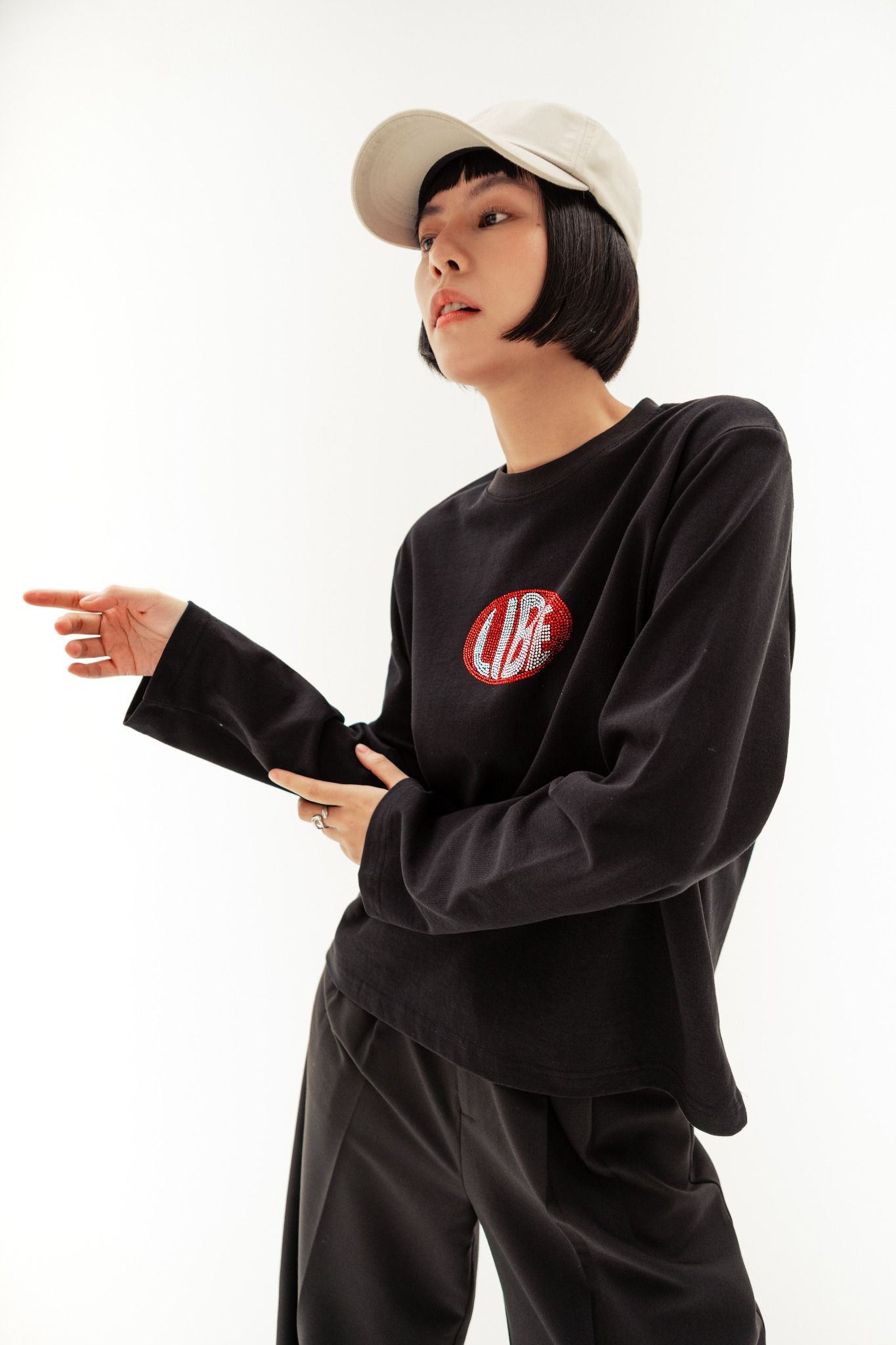  Bling LIBÉ Black Long Sleeve T-Shirt 