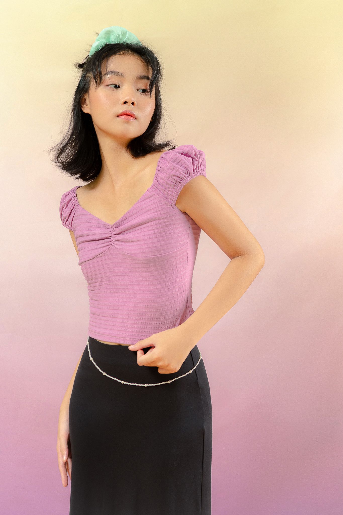  Ruched Top - Purple 