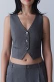  Grey Fitted Gilet Top 