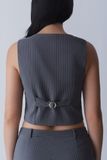  Grey Fitted Gilet Top 