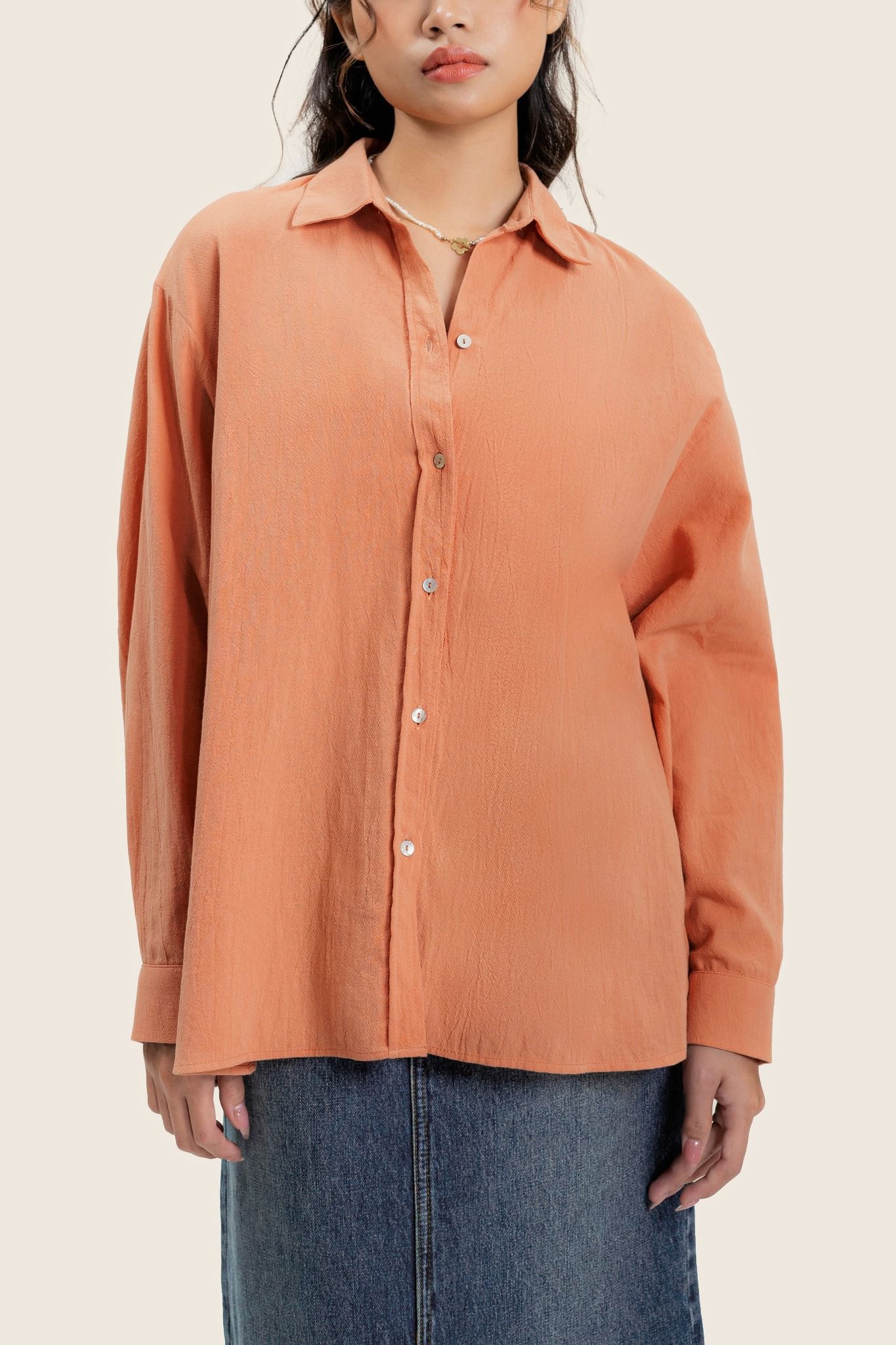  Orange Oversized Shirt 