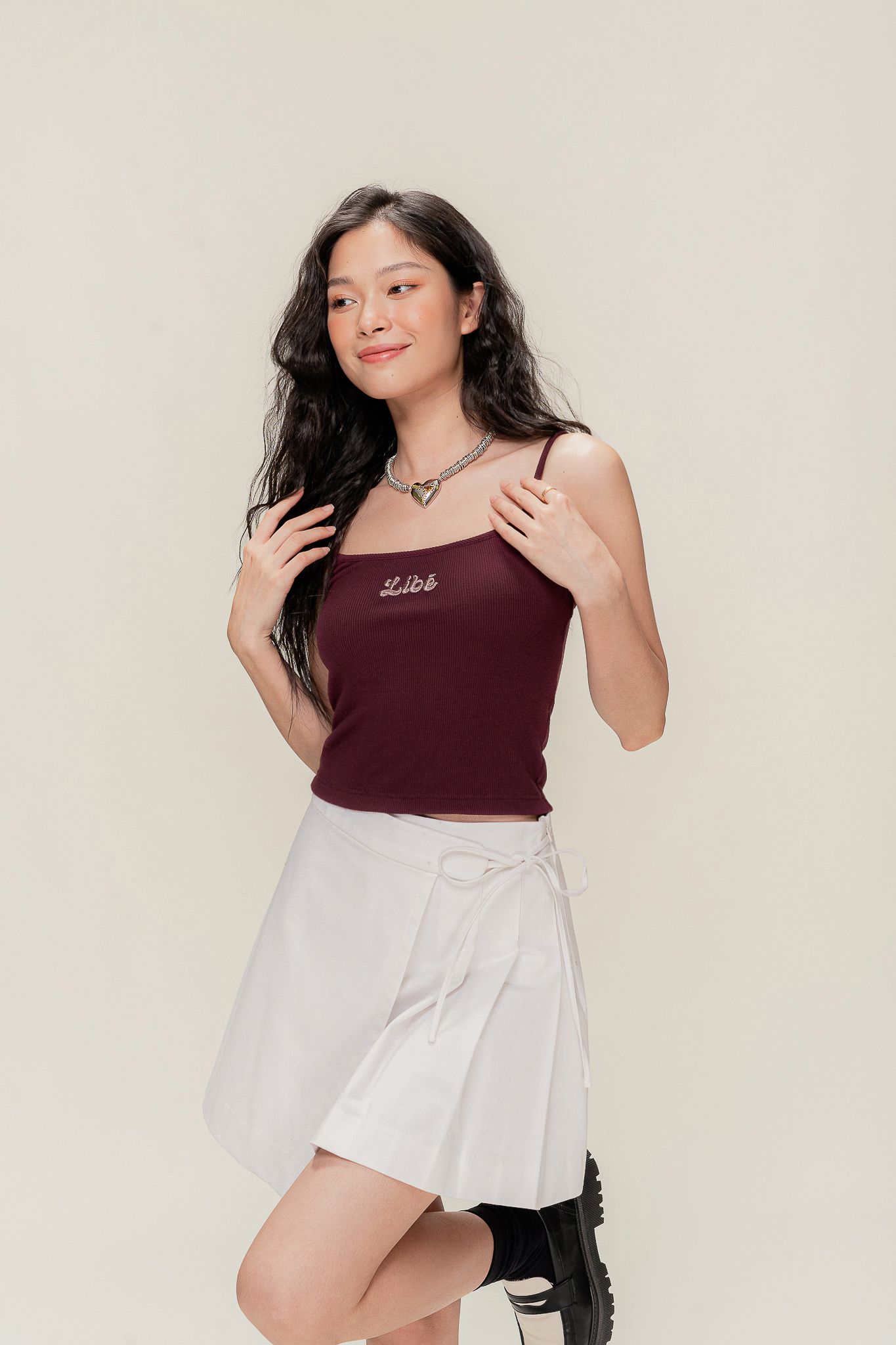  Burgundy LIBÉ Embroidered Cami Top 