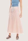  Váy lửng - Bow Ribbon Pink Lace Trimming Silk Midi Skirt - LIBÉ 5687 