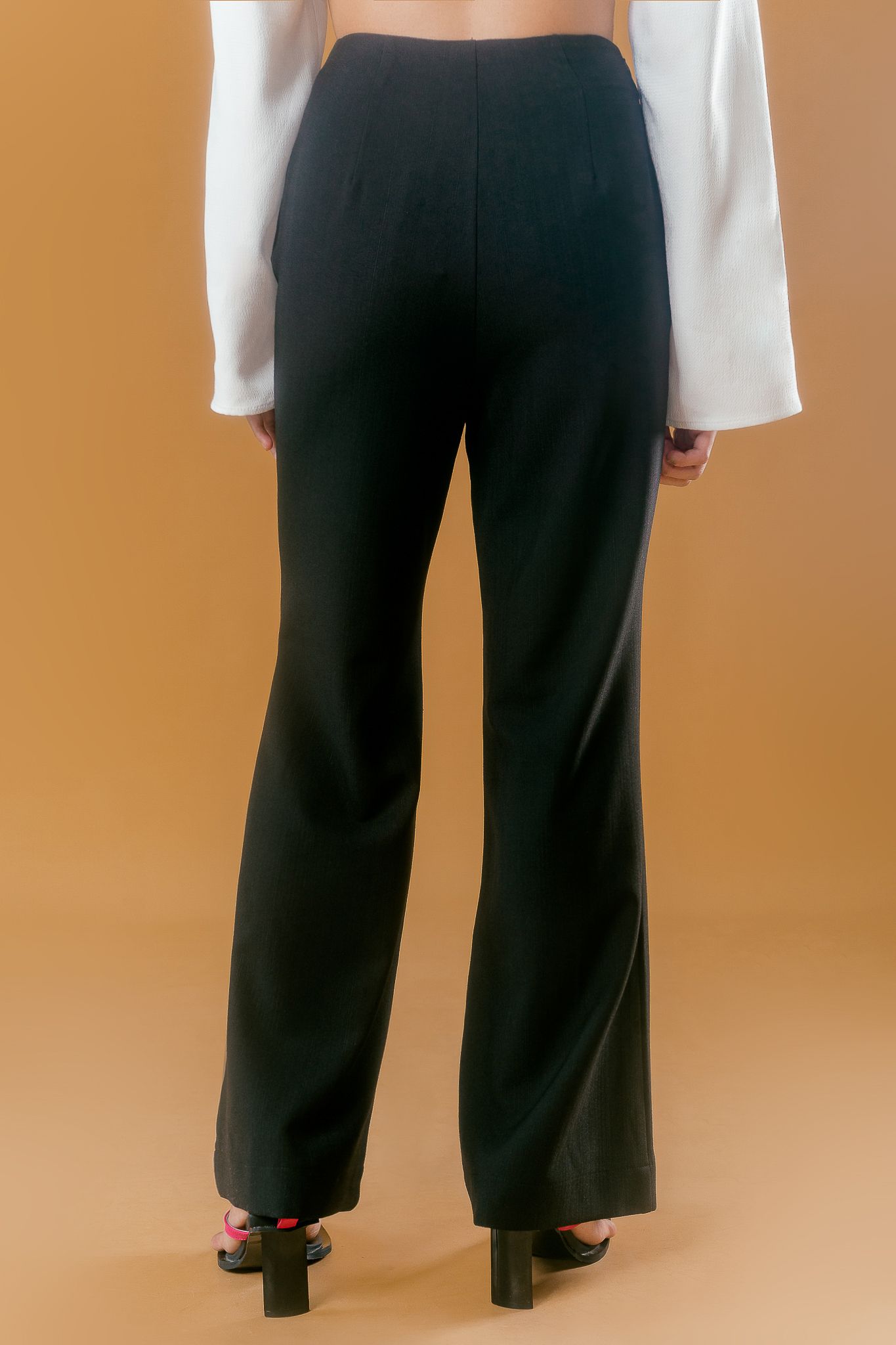  Black Tailored Flare Trousers 