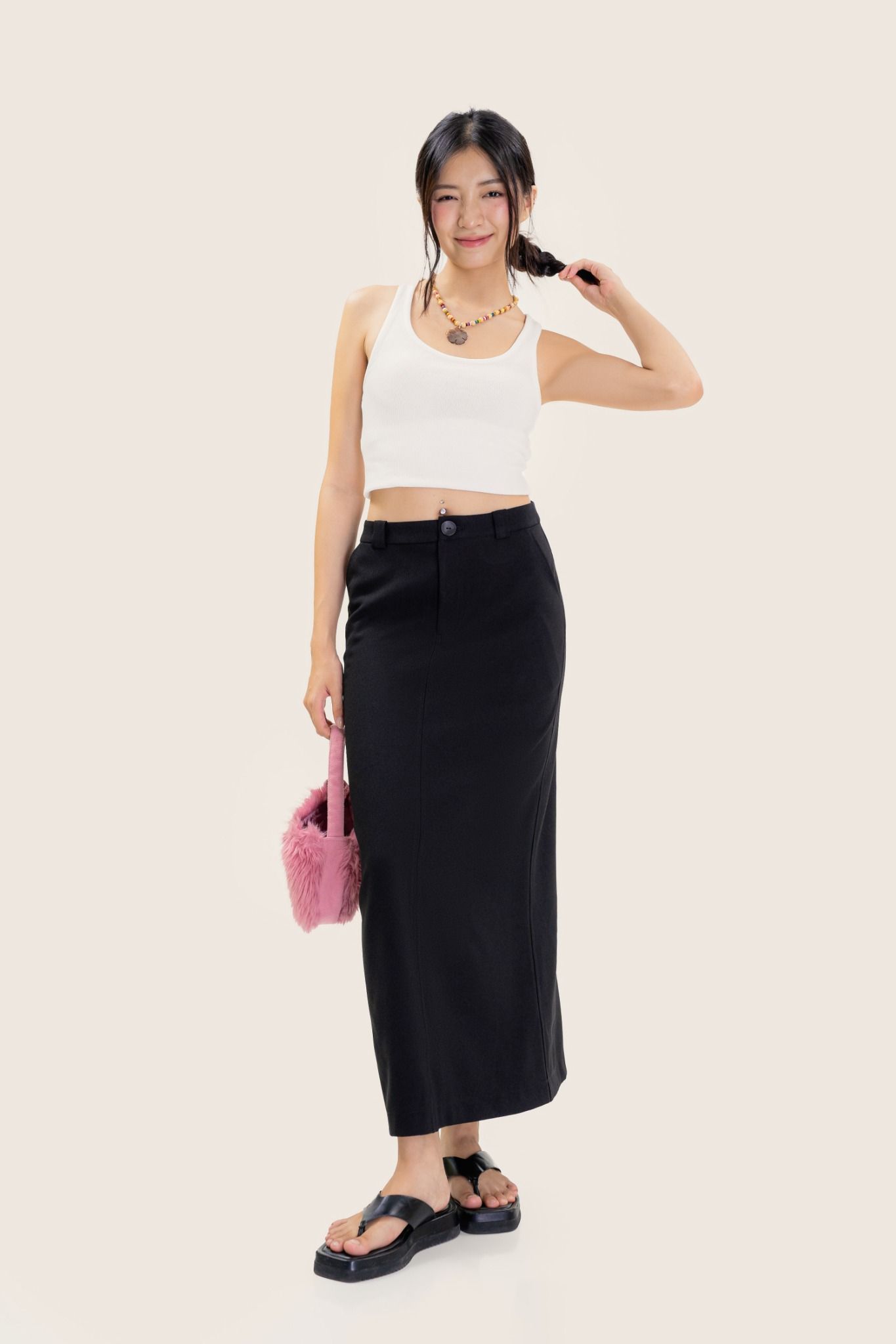 Black Straight Maxi Skirt – LIBÉ