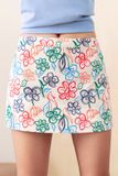  Multicolor Crayon Flowers Khaki Skorts 