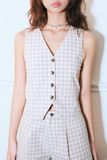  Áo kiểu - Checked Gilet Top - LIBÉ 7149 