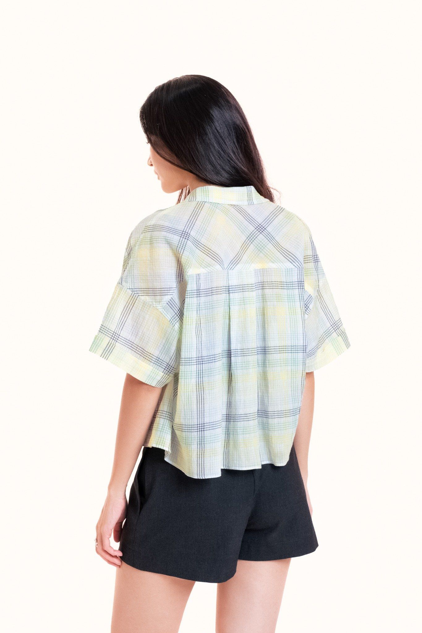  Checked Boxy Short Sleeve Shirt 