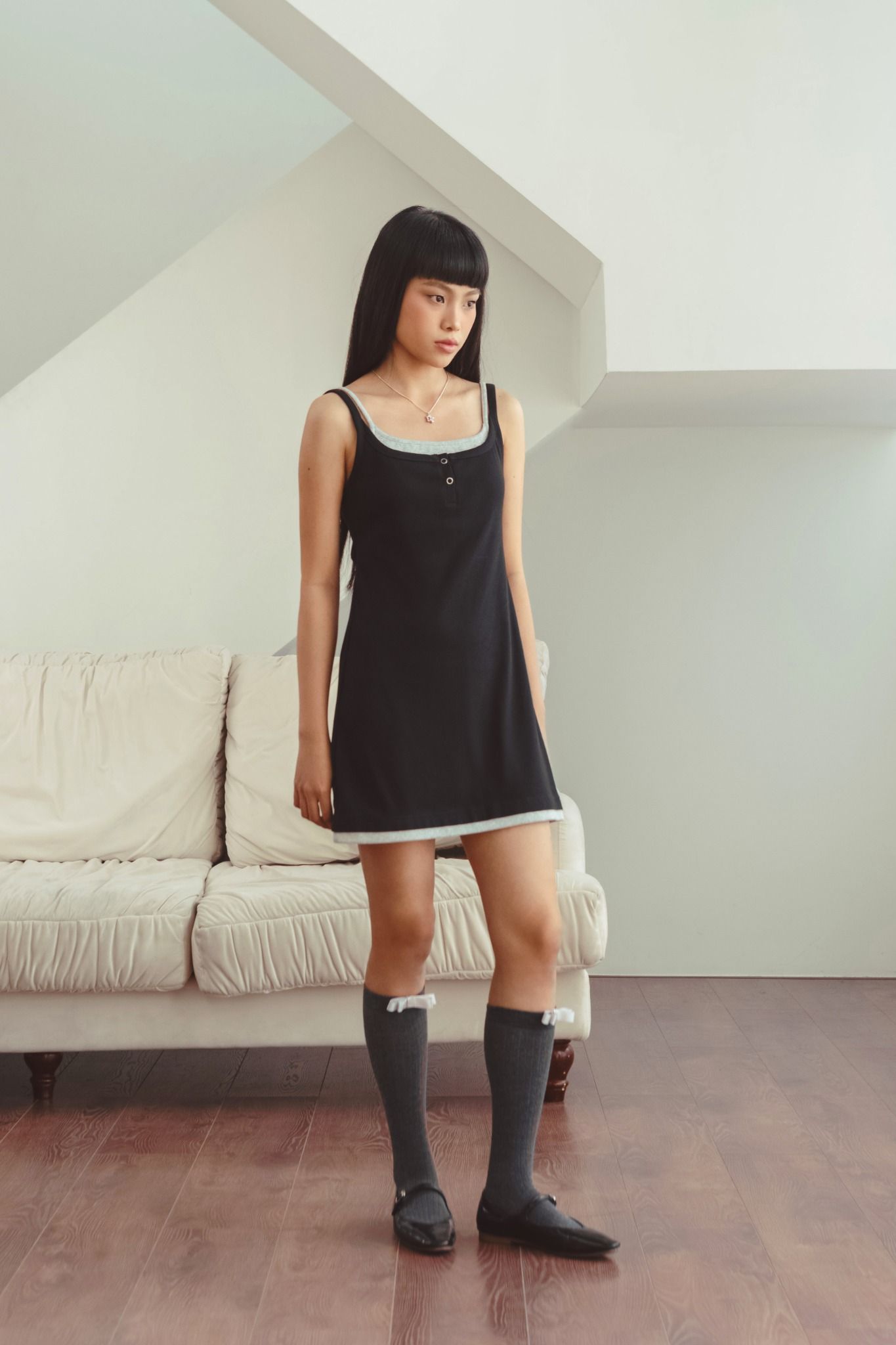  Black Layer Stretch Mini Dress 