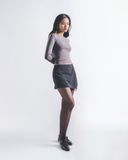  Black Mid Rise Overlap Skorts 