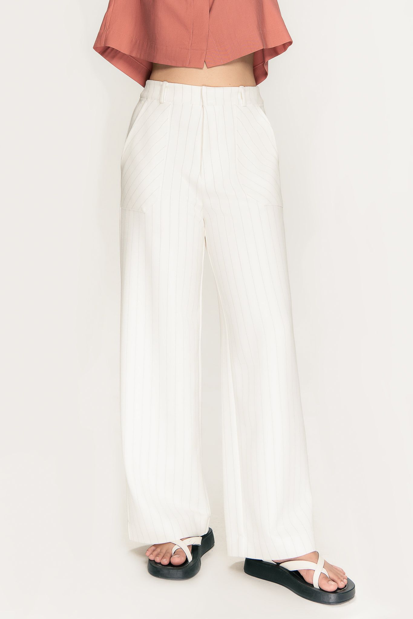  Striped Straight Leg Trousers 