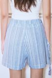  Striped Shorts With Belt 