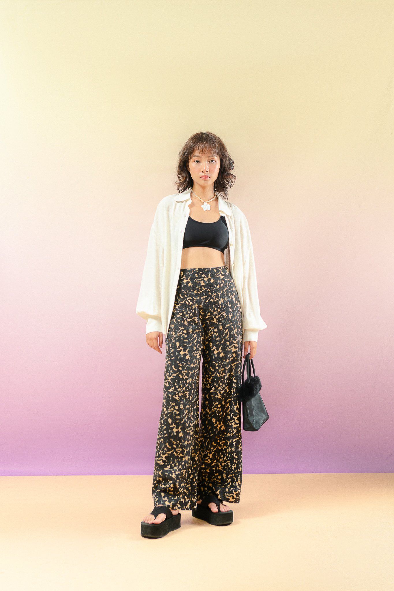  Leopard Wide Leg Trousers 