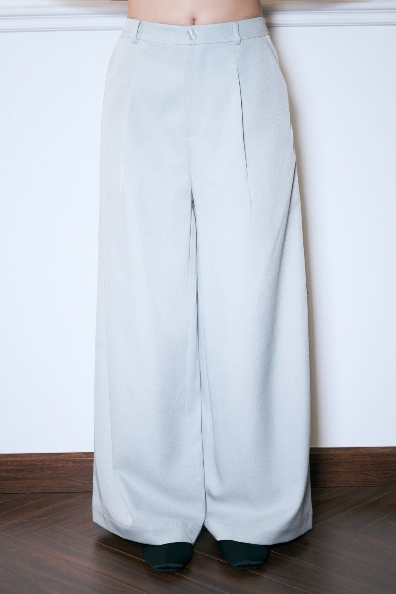  Blue Straight Leg Trousers 