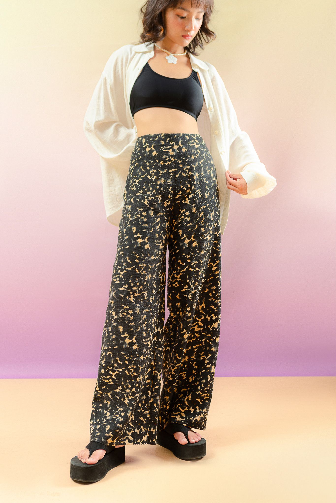  Leopard Wide Leg Trousers 