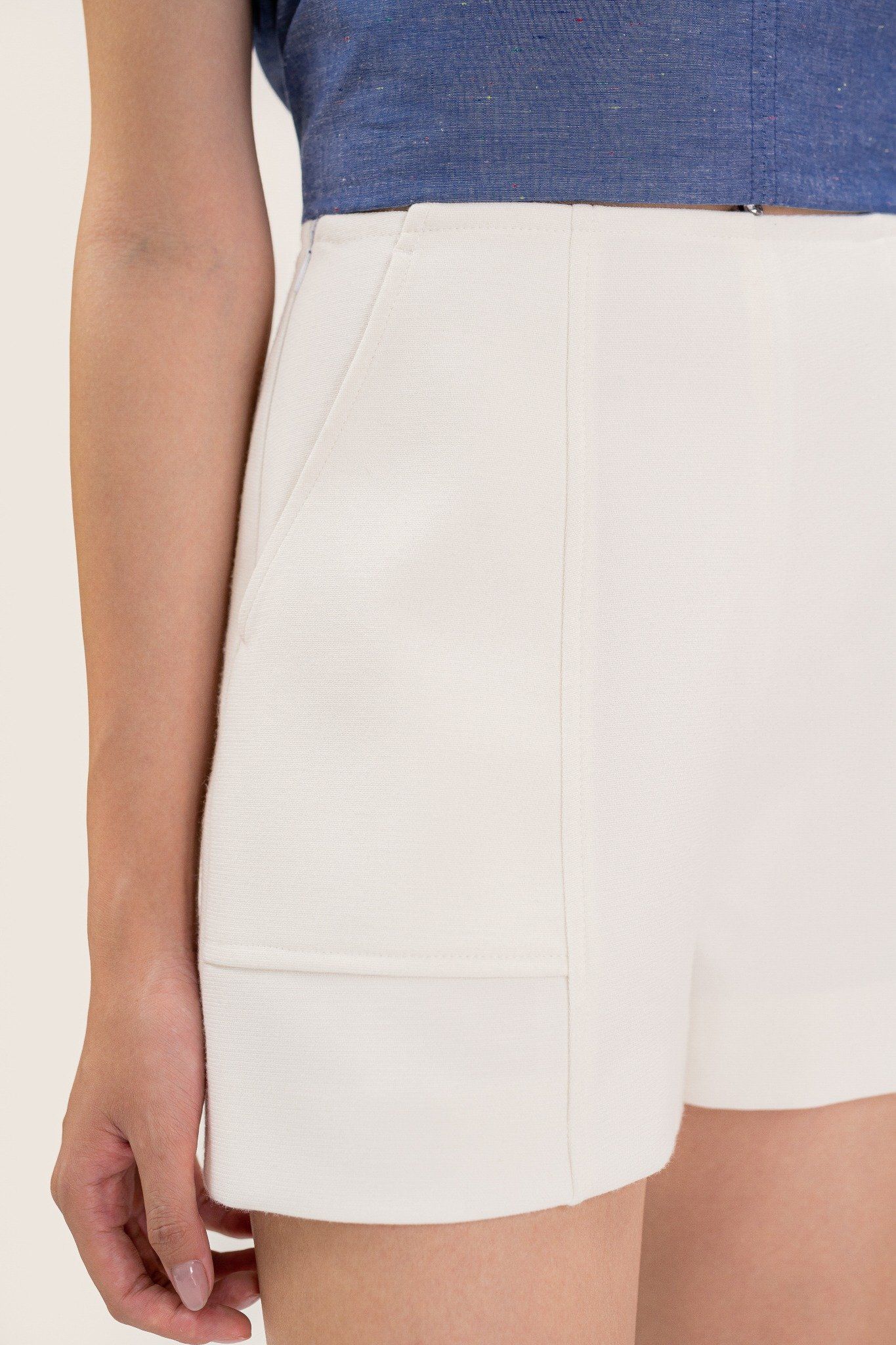  White A-line Pocket Shorts 
