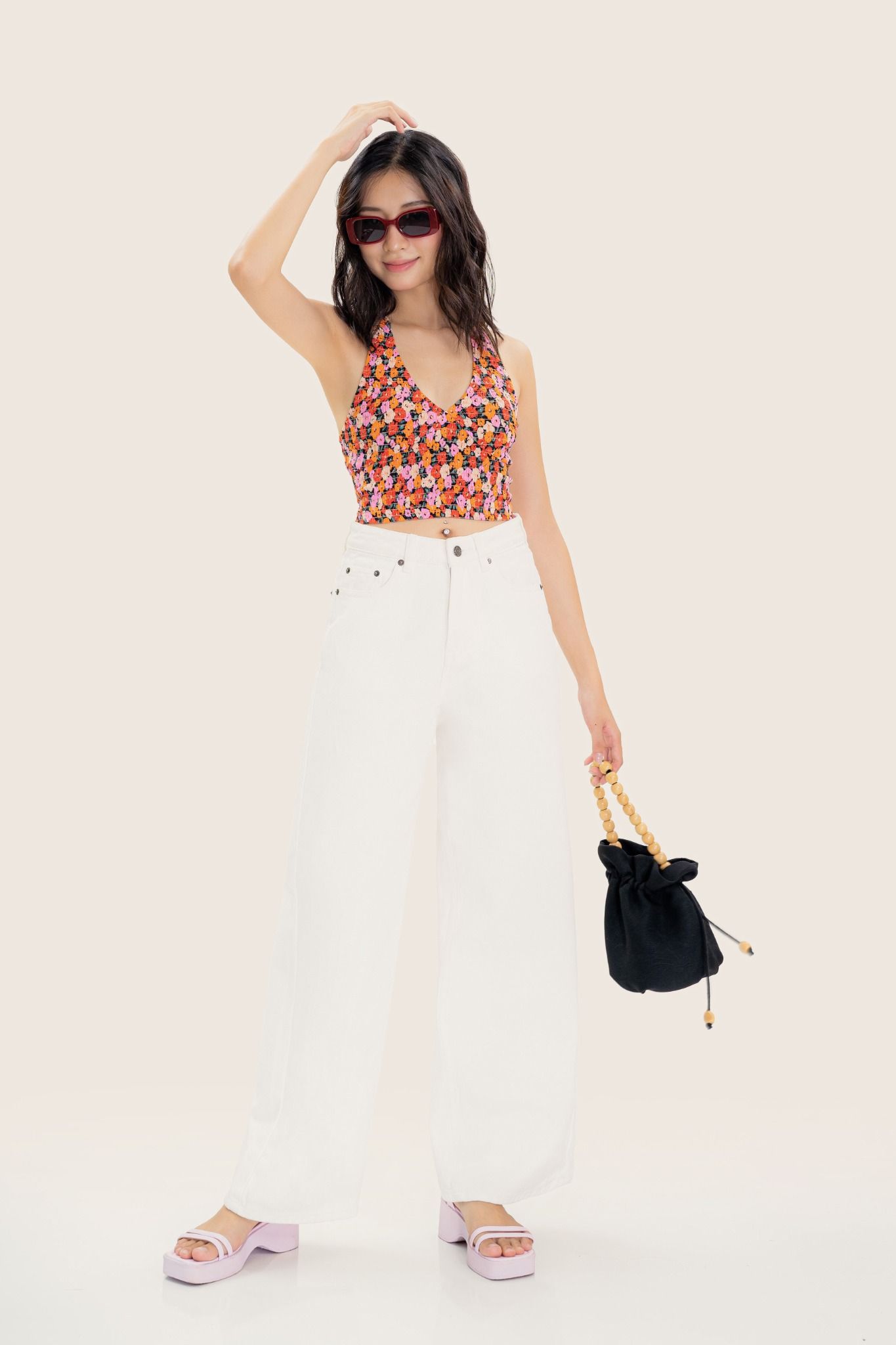 Bridget Slim Wide Leg Crop in White – Marine Layer