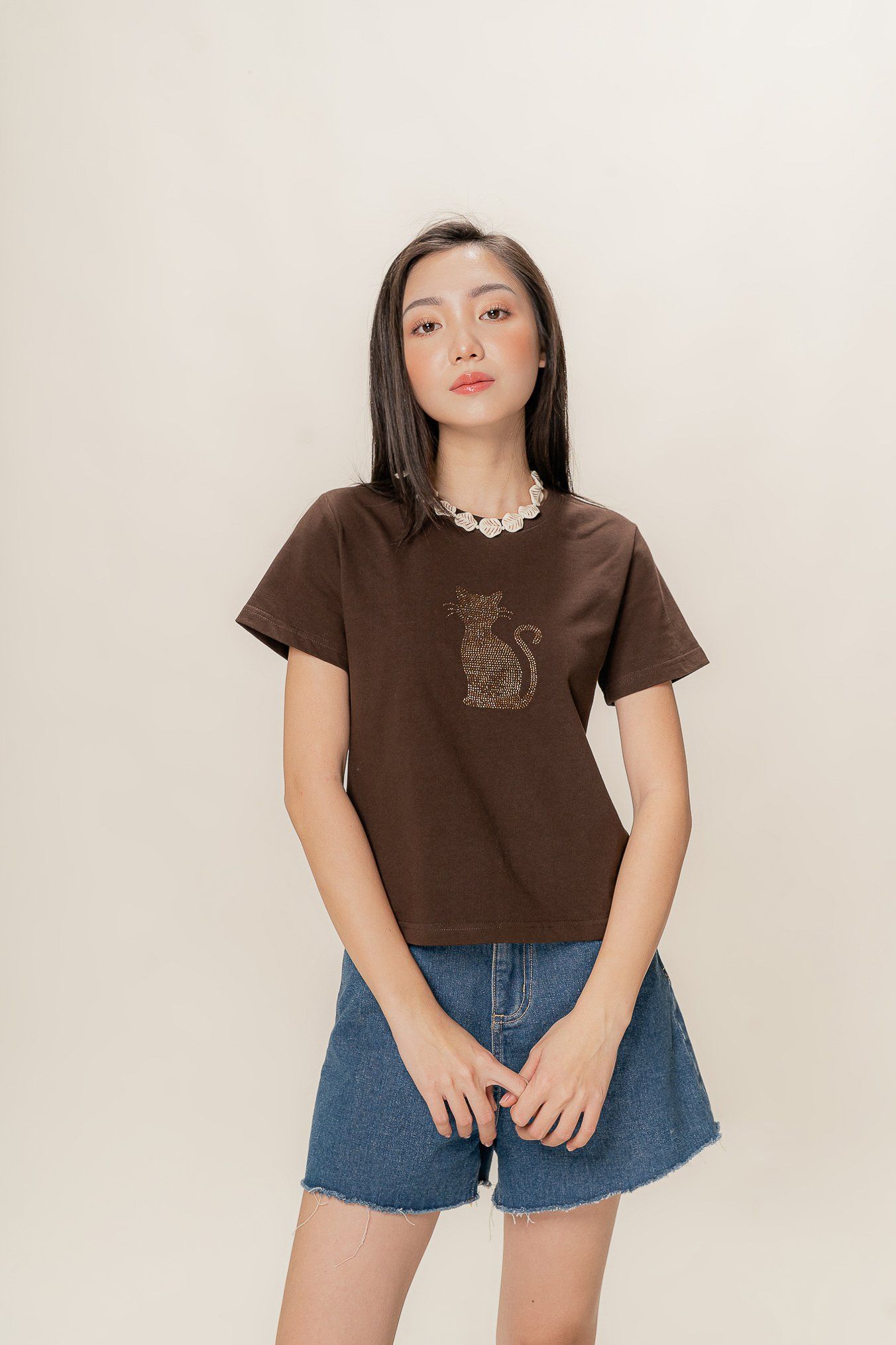  Miu The Fancy Kitty Brown T-shirt 