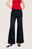  Black Lace Flared Pants 