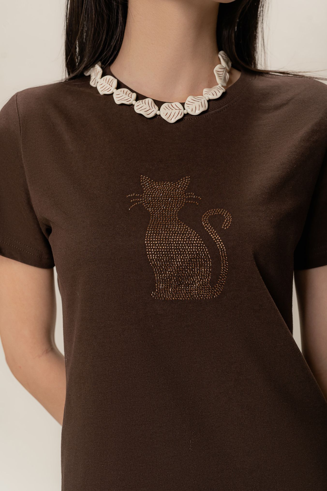  Miu The Fancy Kitty Brown T-shirt 