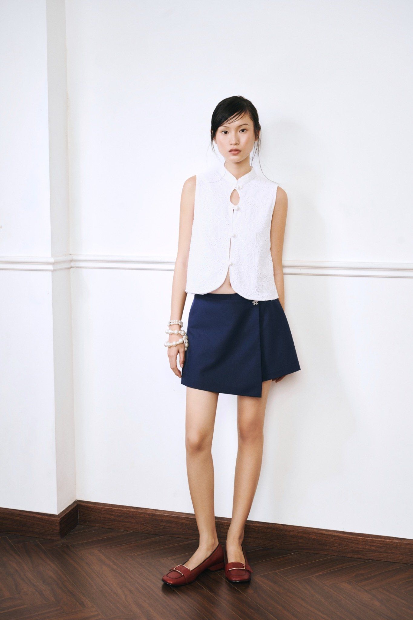  Navy Overlap Skorts 