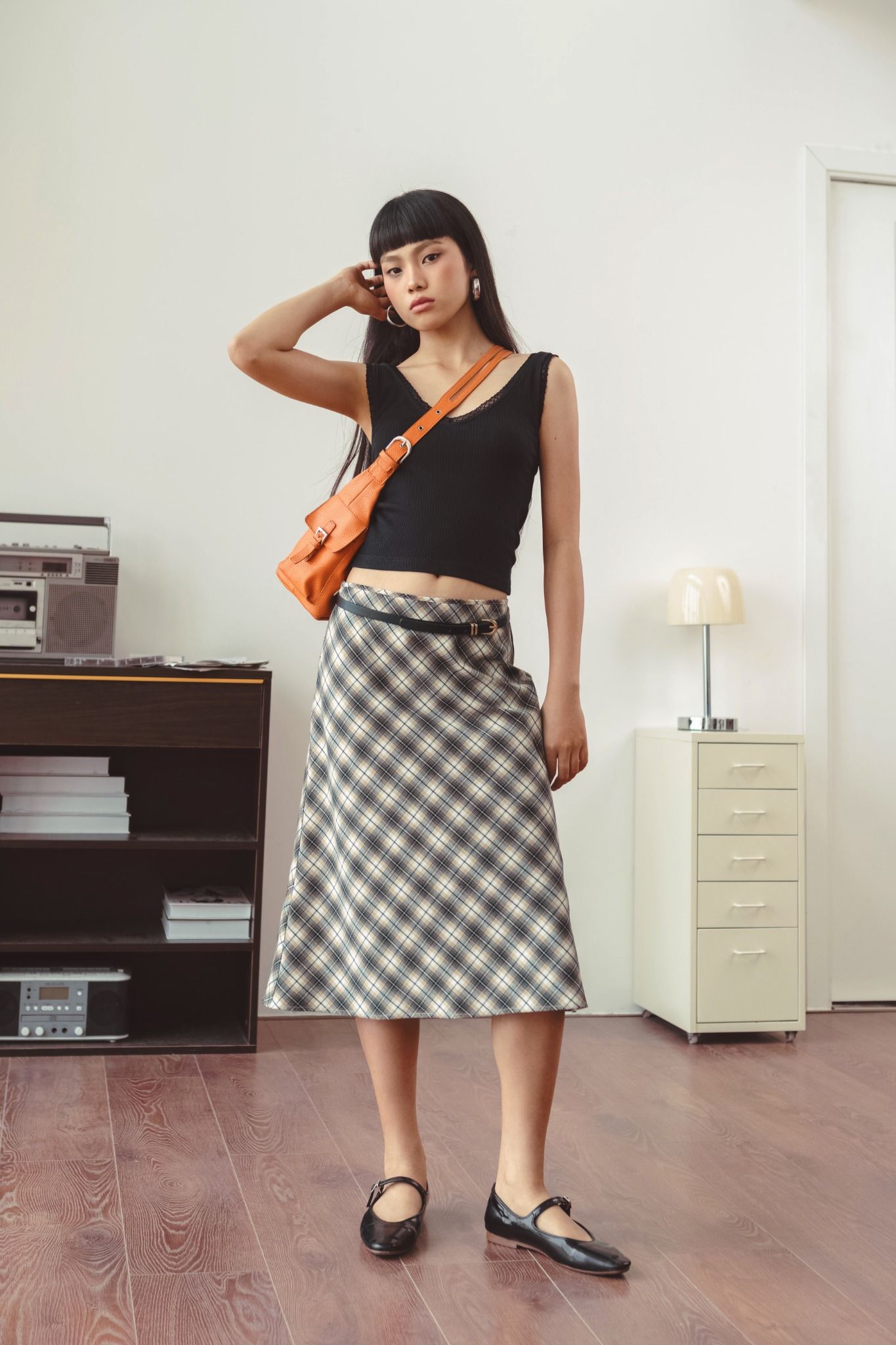  Tartan Mid-Length Skirt 