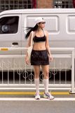  Black Low Waist Parachute Mini Skirt 