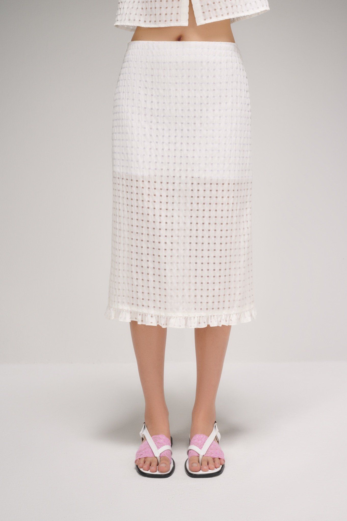  Ruffle Midi Skirt 